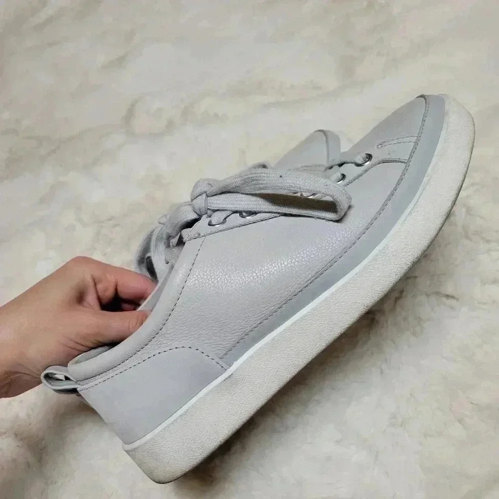 Vionic Essence Winny Lace Up Sneakers Size 8 Vapor Blue Grey Leather Comfort - Picture 4 of 7